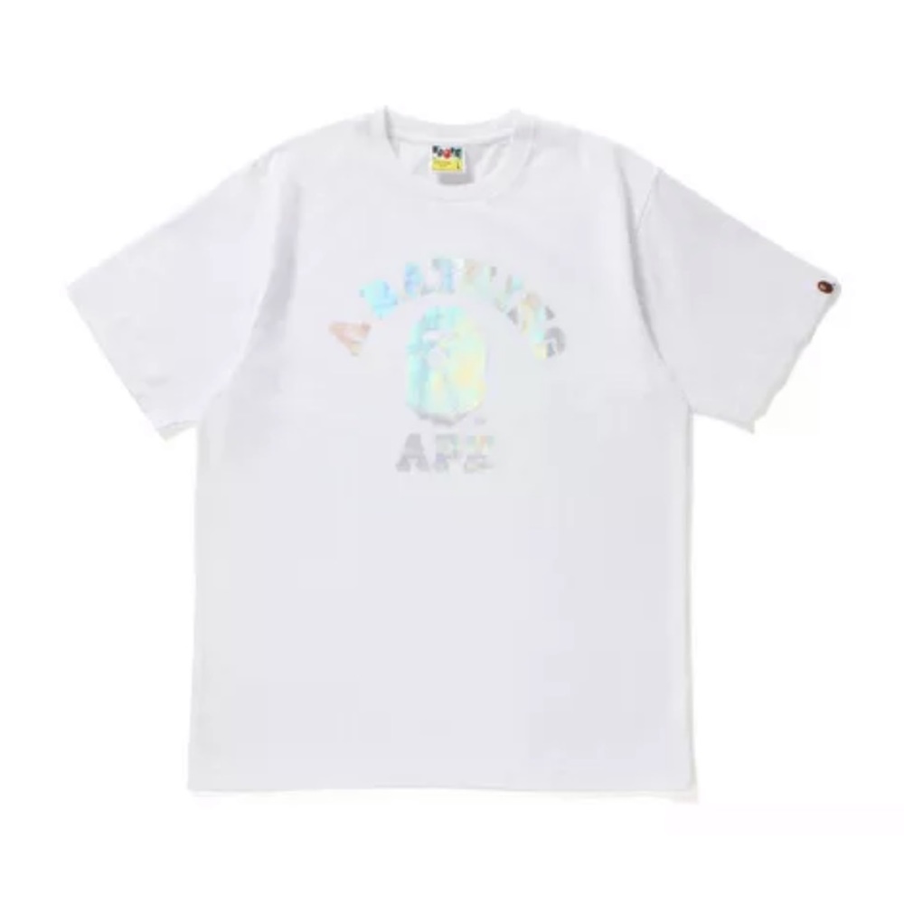 White Bape Hologram College T-shirt